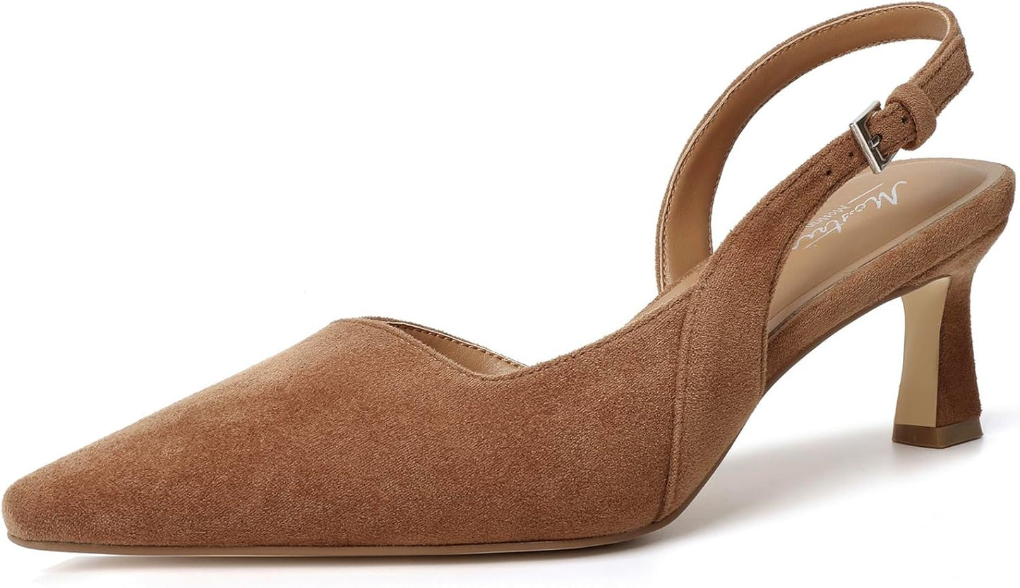 Mostrin Kitten Heels for Women - Stylish Slingback Pumps