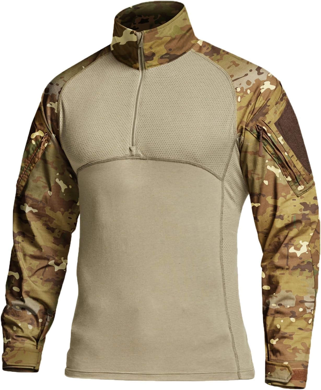 CQR Men's Tactical 1/4 Zip Combat Shirt for Outdoor Activities