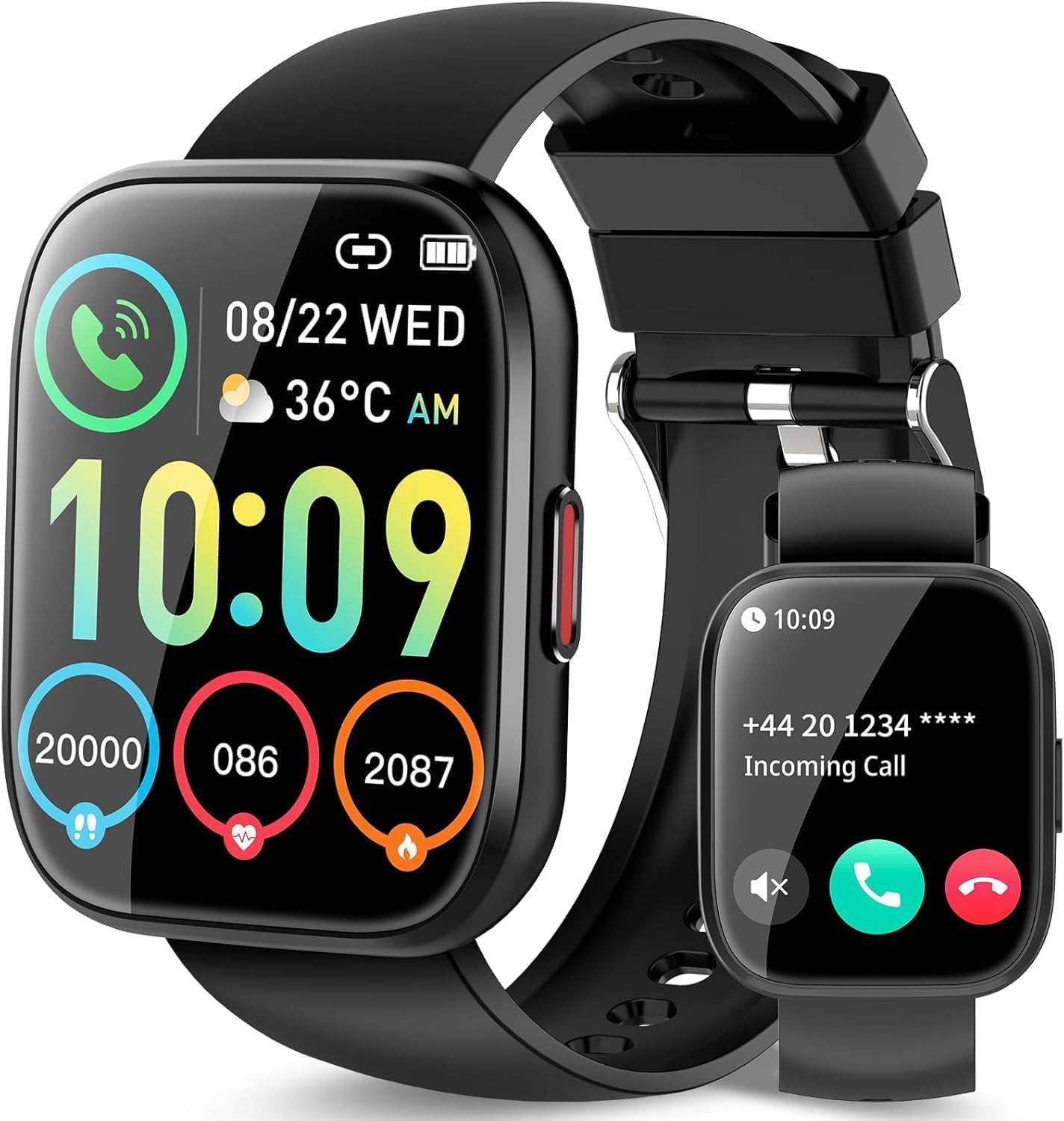Smart Watch with Call Function, 112 Sport Modes, IP68 Waterproof
