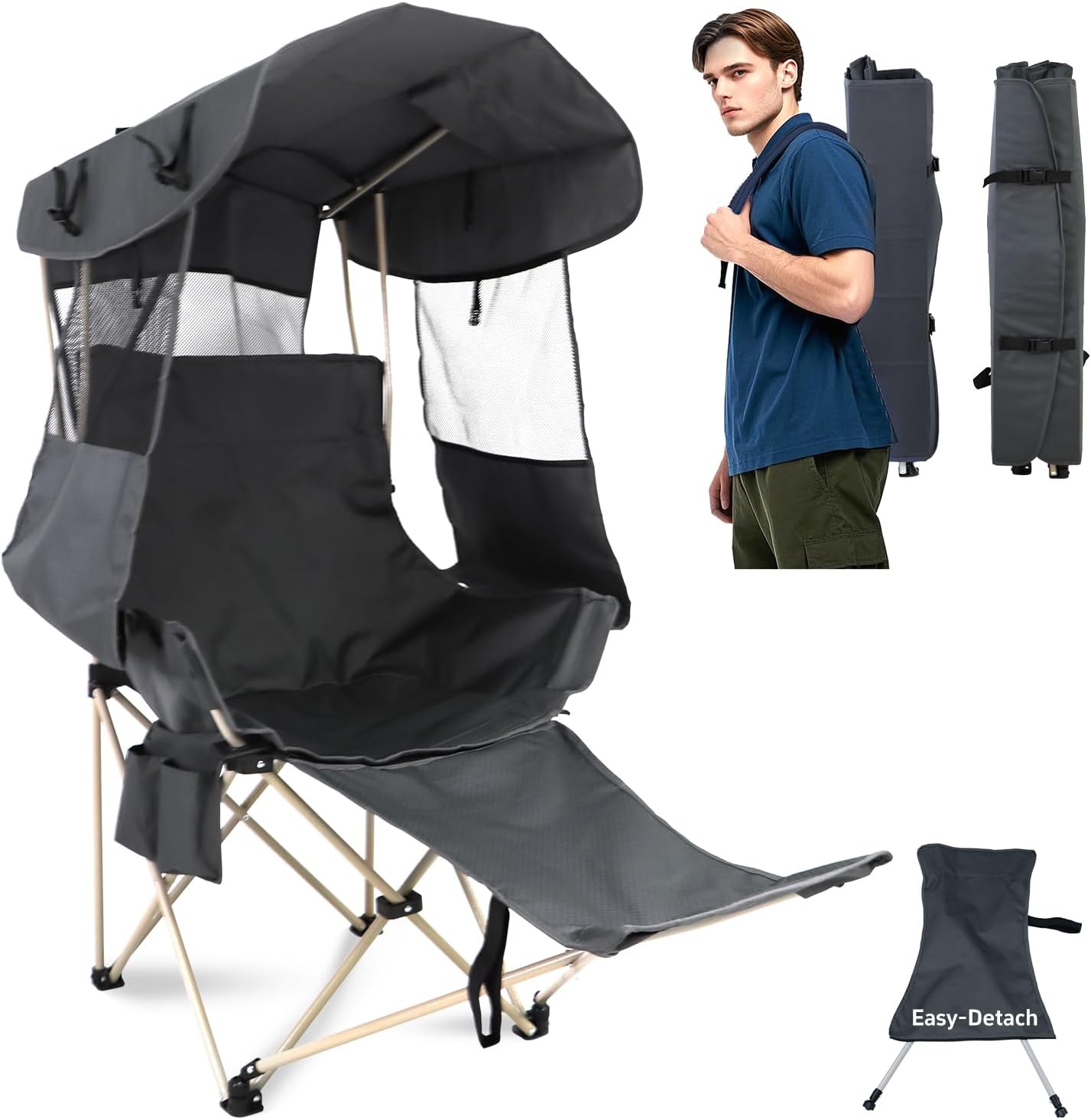 Folding Camping Chairs Canopy Outdoor for Maximum Sun Protection