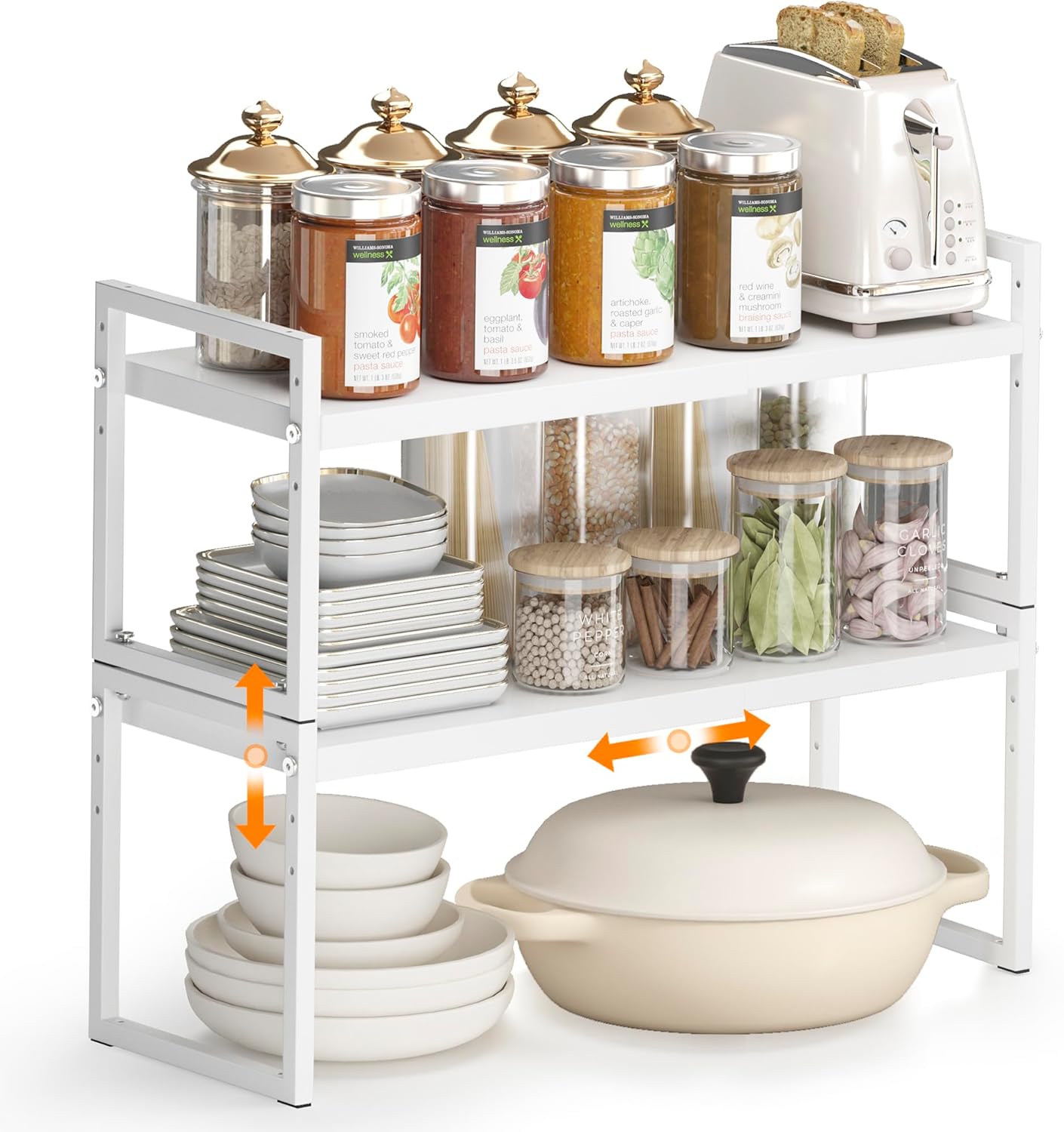 Expandable Kitchen Countertop Organizer for Space Saving Storage