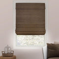 Bamboo Roman Shades 31in x 64in Blackout Blinds - Moose Brown