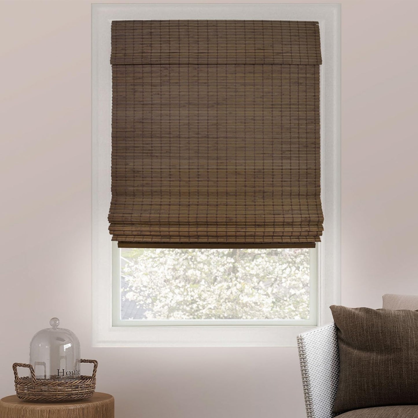 Chicology Bamboo Roman Shades - Premium Blackout Blinds for Home