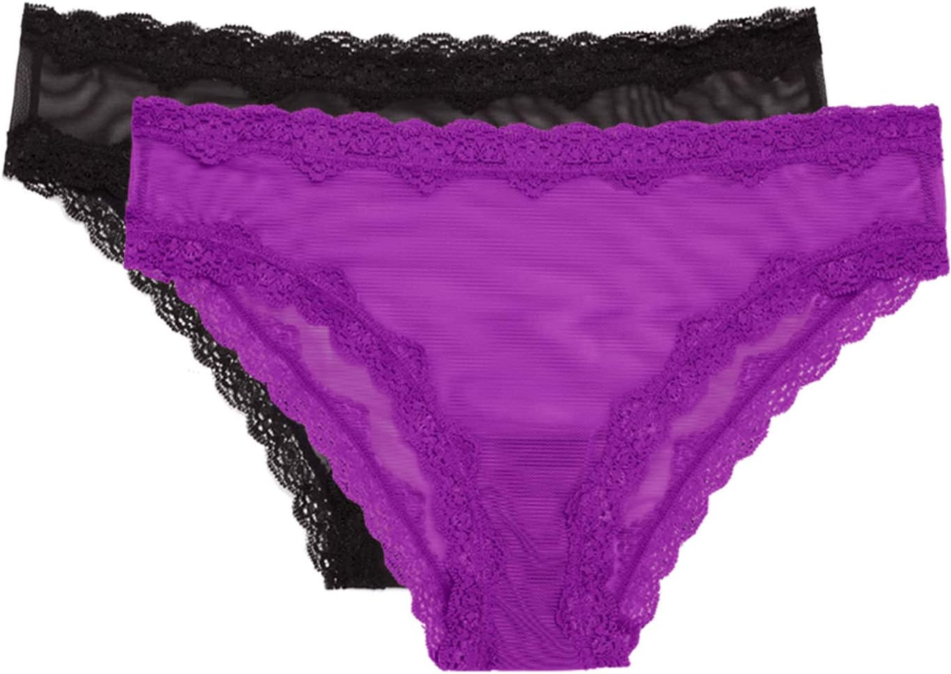 Lace Trim Cheeky Panty, 2-Pack - Flirty Comfort
