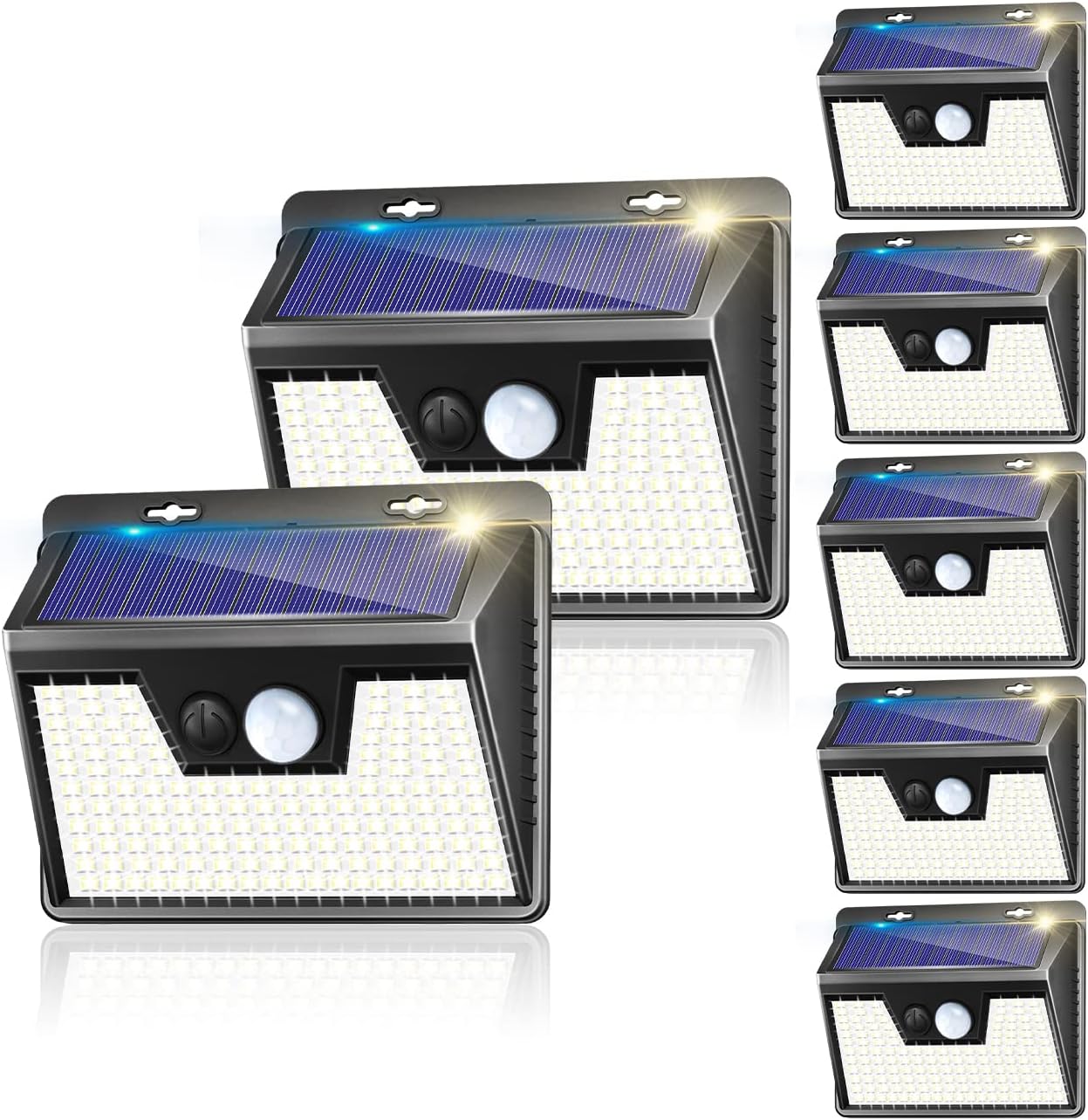 Solar Lights Outdoor 7 Pack with Motion Sensor for Security
