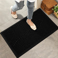 Sturdy Front Door Mat Black - Absorbent Mud & Non-Slip Welcome Mat
