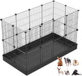 LANGXUN 24pcs Small Animal Playpen with Waterproof Mat - Portable Pet