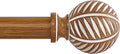 HTZON Boho Adjustable Wood Grain Curtain Rods, 36-72 Inch
