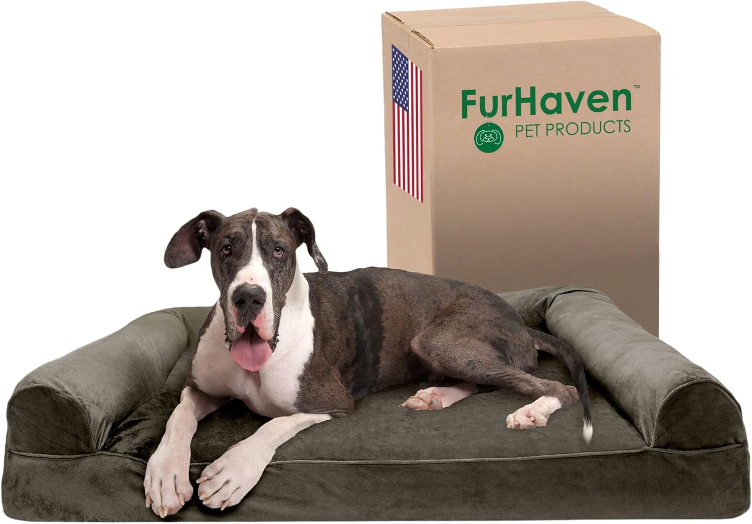 Furhaven Memory Foam Dog Bed for Large Dogs with Bolsters