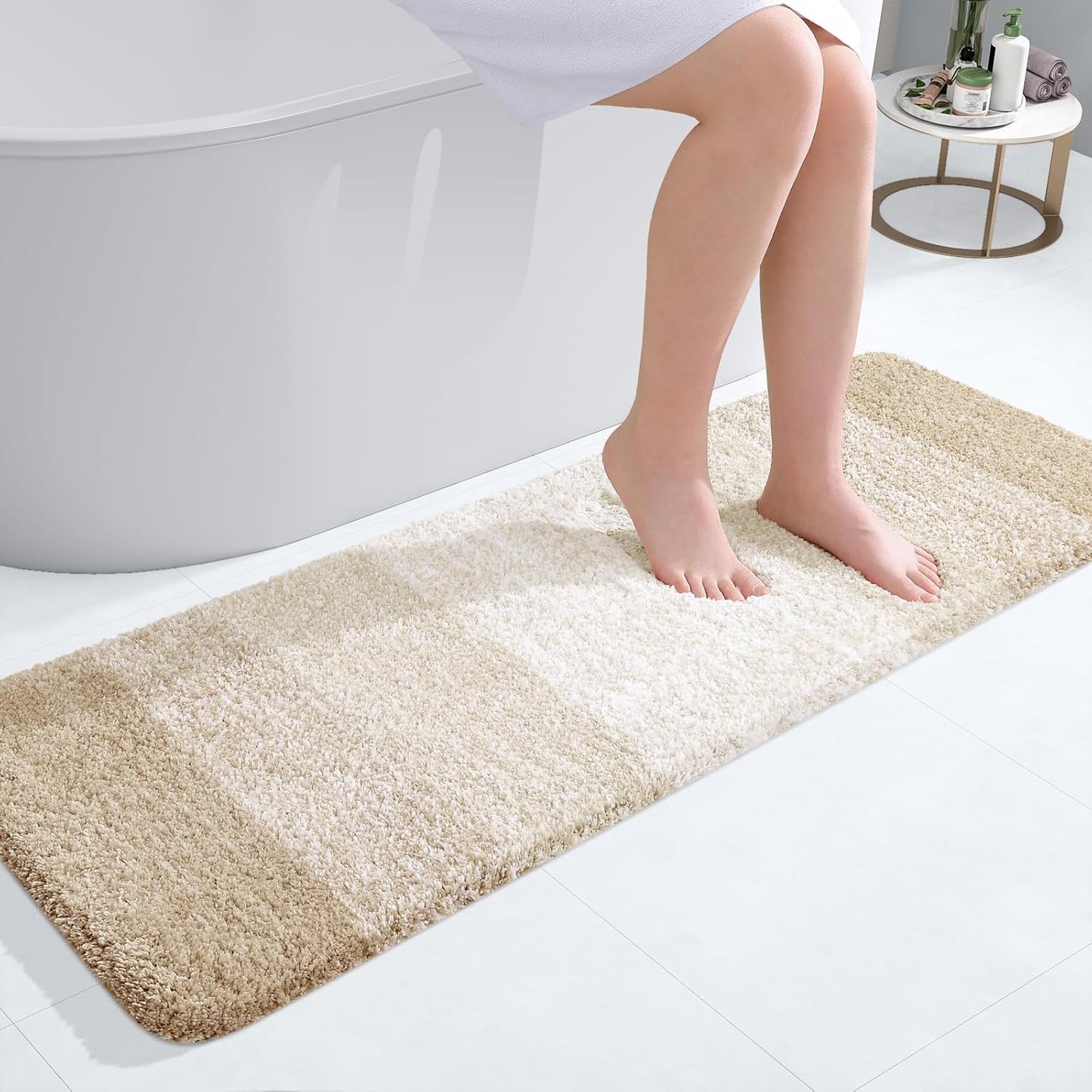 OLANLY Bathroom Runner Rugs 47x17 for Soft Absorbent Comfort