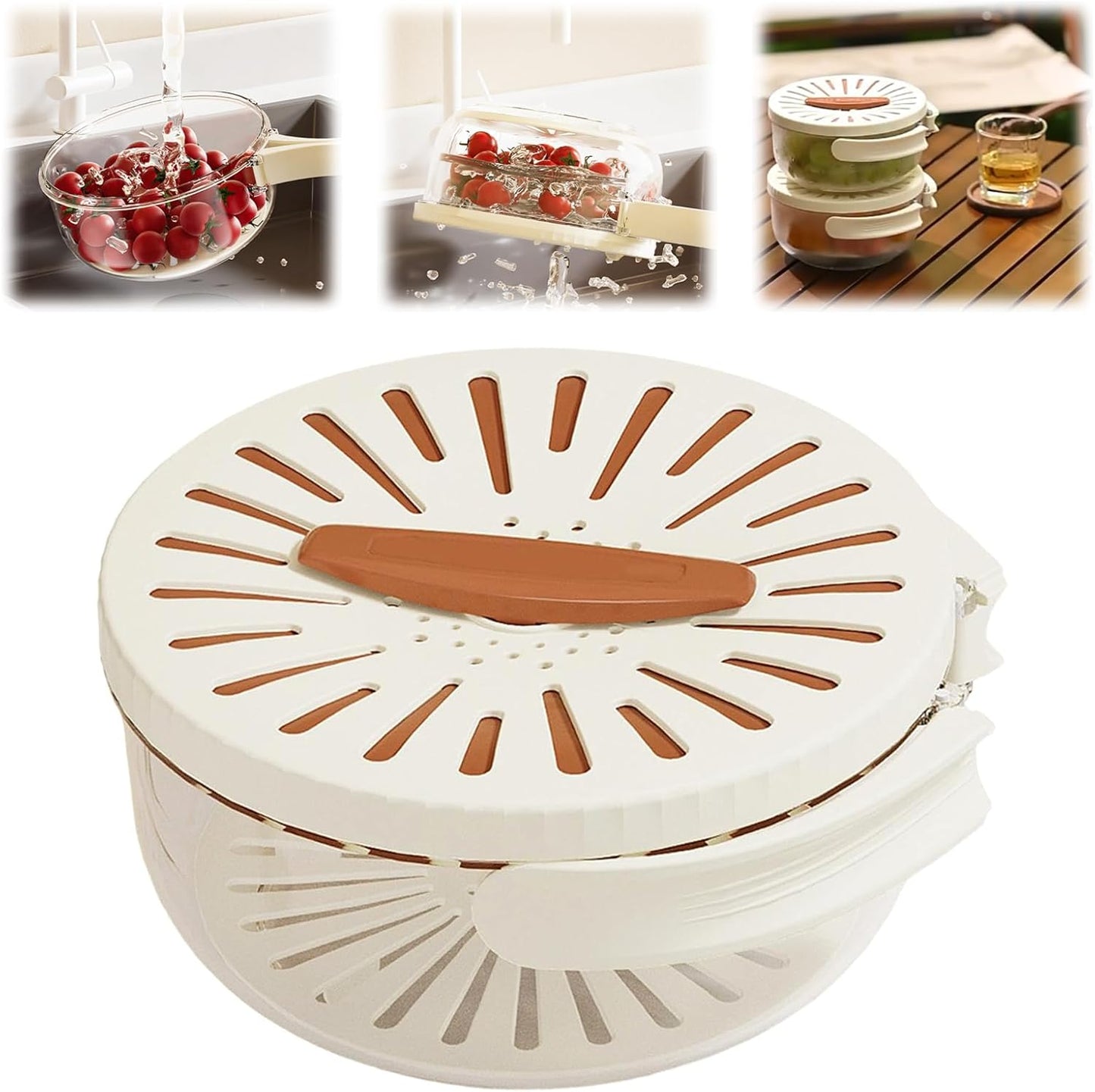 TLingroom Dual-Layer Fruit Drainage Basket