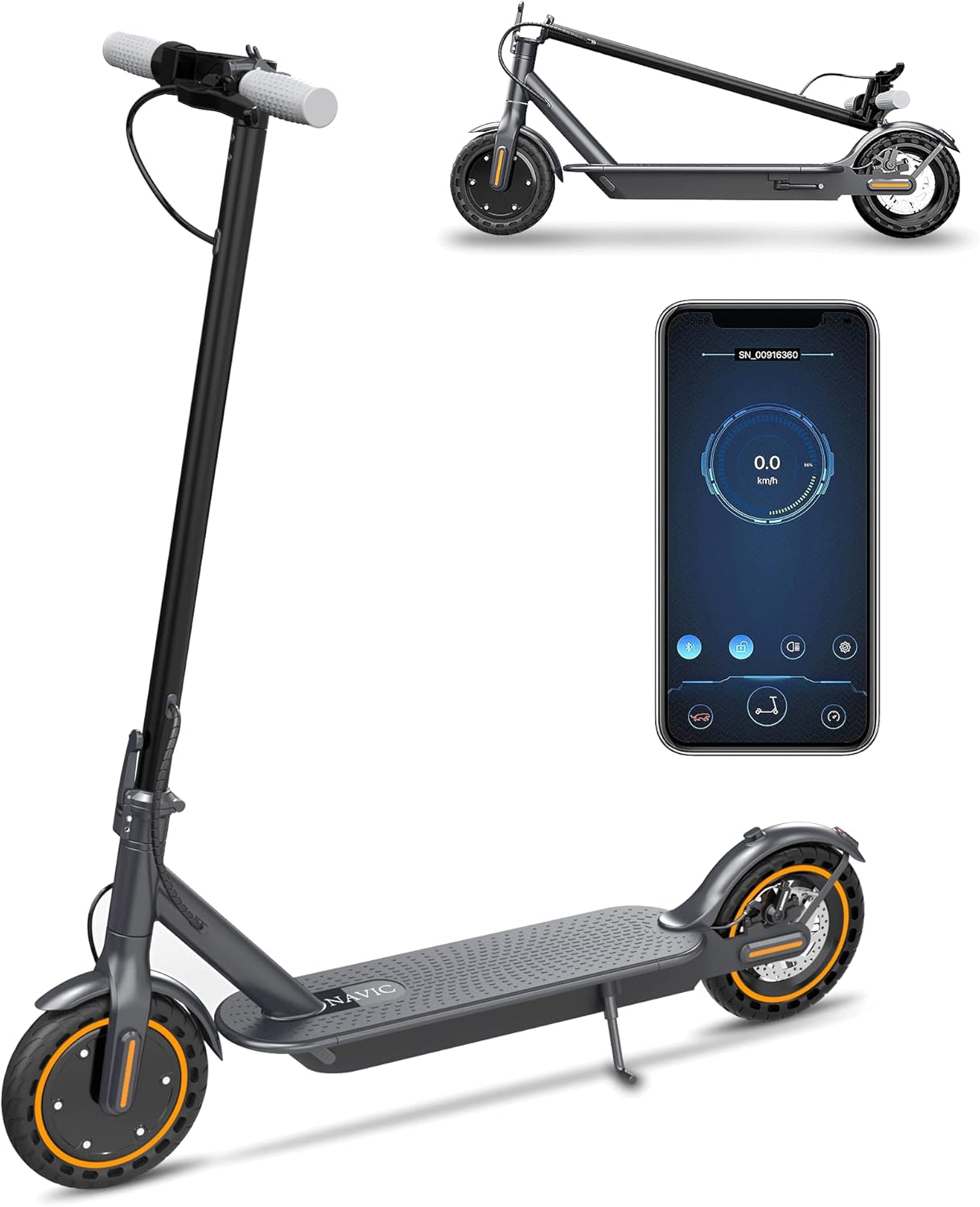 NAVIC Foldable E-Scooter: 22mph Speed, 23 Mile Range