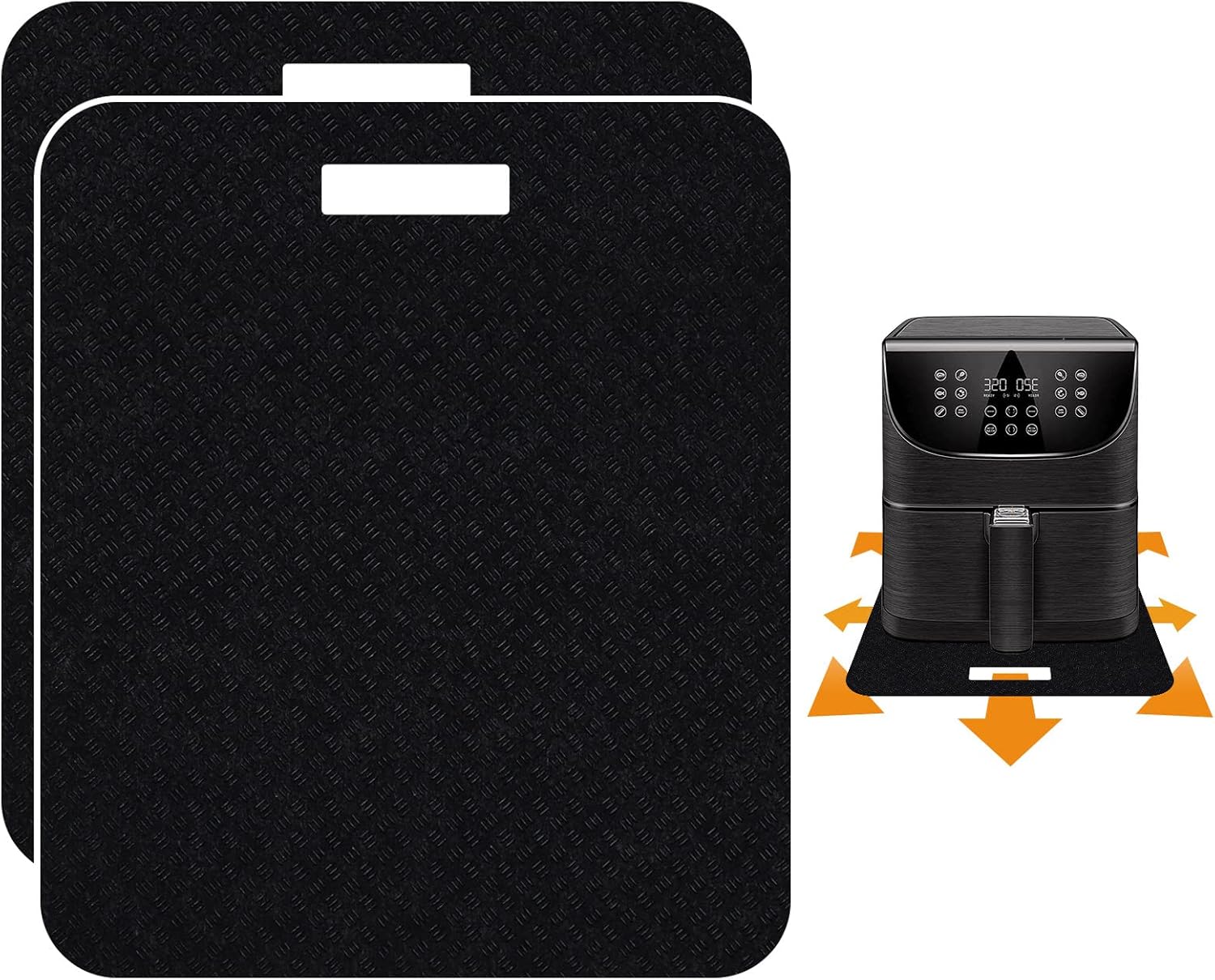 Non-Stick Air Fryer Mats 12x14in - Heat Resistant & Sliding Function - 2pcs Set by SIUDANGKA