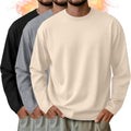 Mens Long Sleeve Thermal Crew Neck 3-Pack - Thick Comfortable Tops