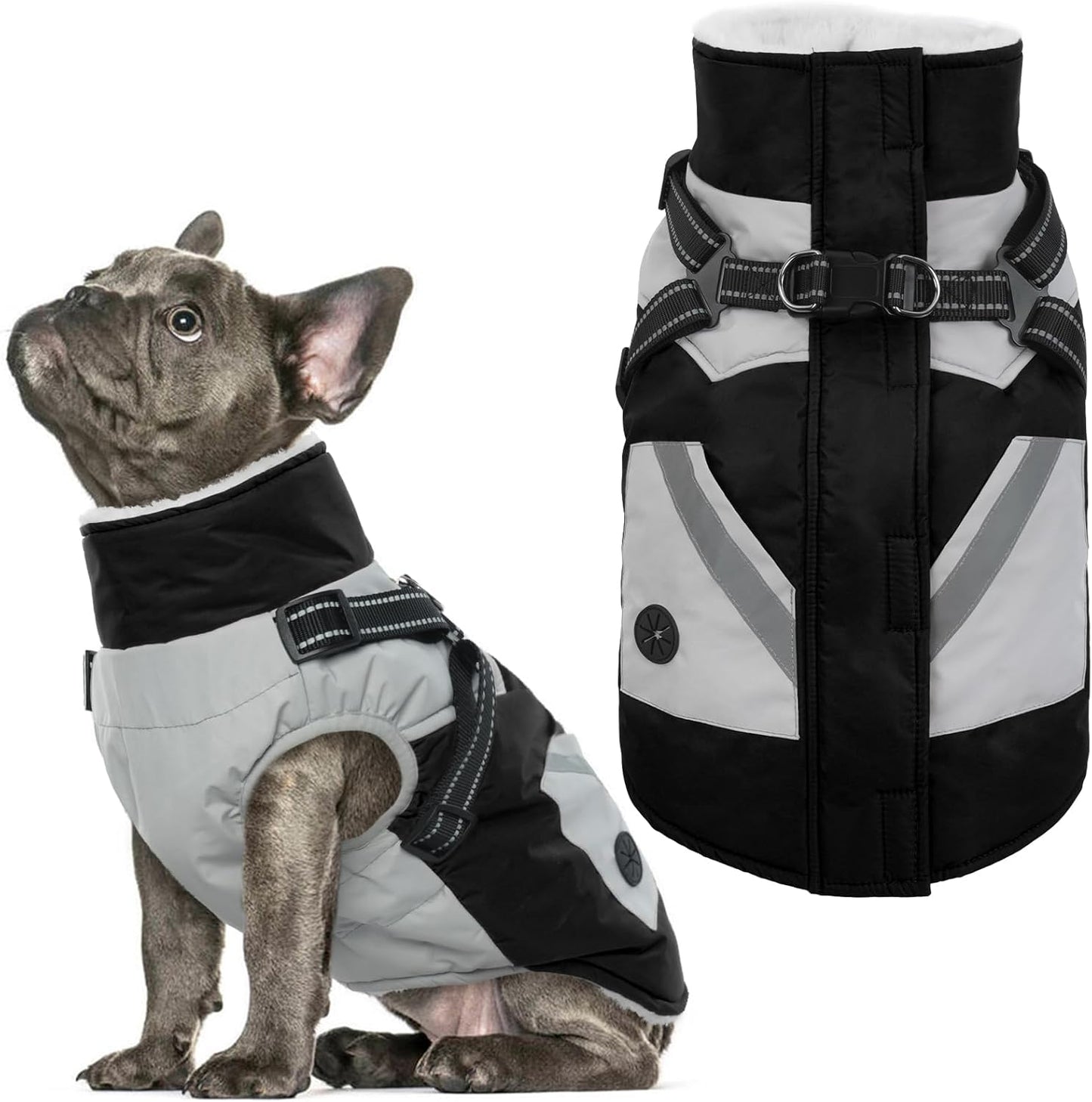 IECOii Dog Coat with Harness Built in - Waterproof Winter Jacket