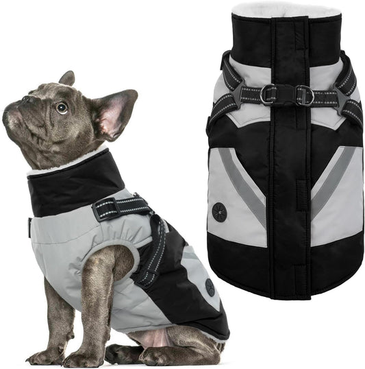 IECOii Dog Coat with Harness Built in - Waterproof Winter Jacket