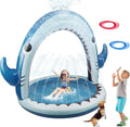 Giant Shark Sprinkler for Kids - 360 Rotating Inflatable Splash Pad