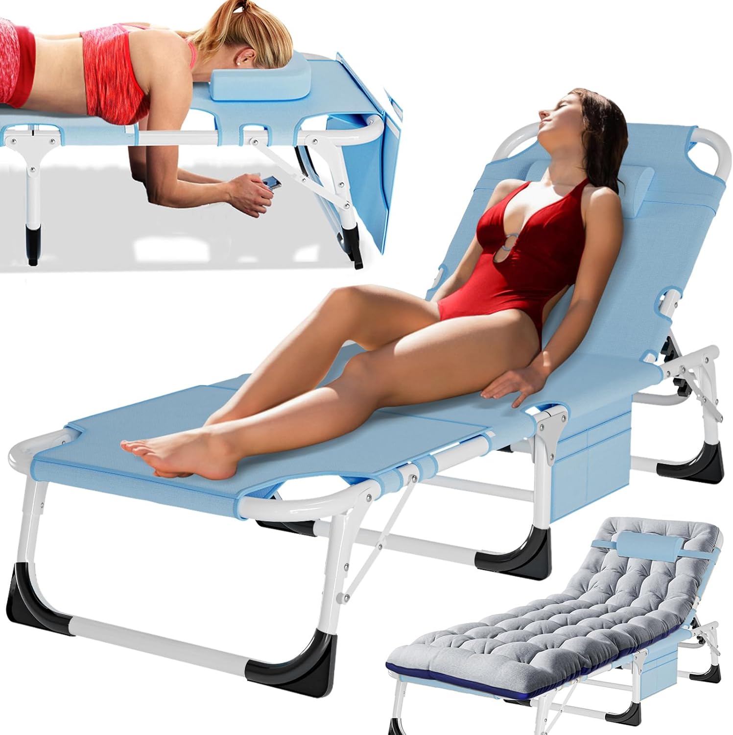 MOPHOTO Tanning Lounge Chair for Ultimate Sunbathing Comfort