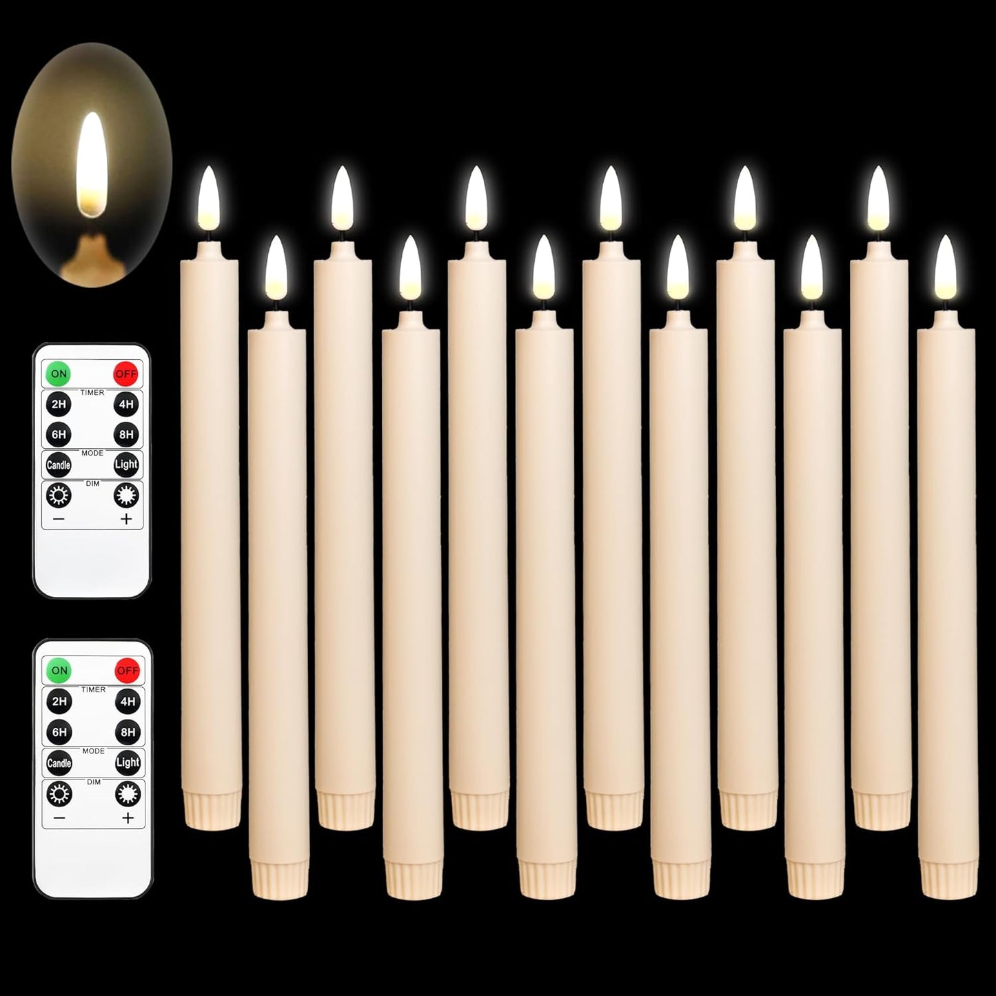 Flameless Window Candles with Remote Control for Festive Decor