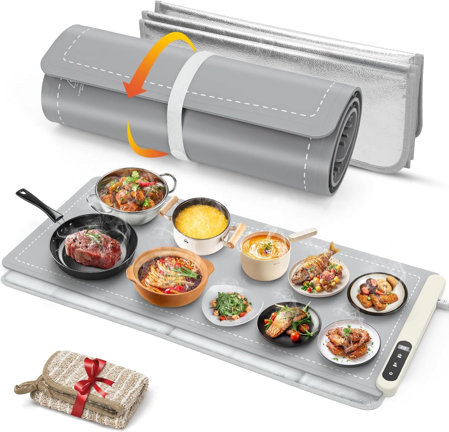 FYY Extra Large Food Warming Mat with Heat Resistant Pad