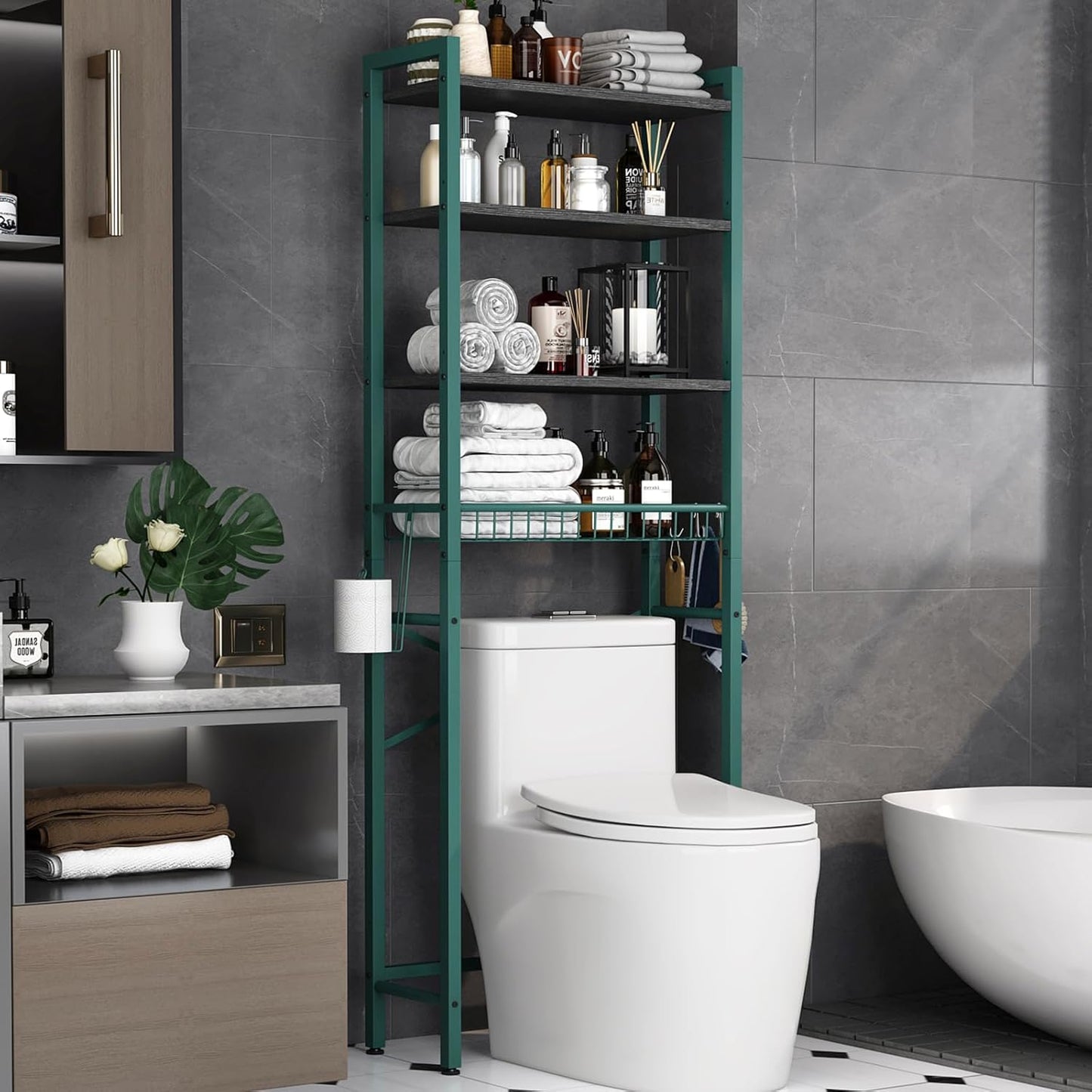 Over-The-Toilet Storage Rack for Efficient Bathroom Organization