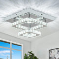 Crystal Chandelier 9.8 in Modern LED Flush Mount - Compact Elegance