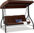 3-Seat Outdoor Canopy Swing Glider for Relaxation and Comfort