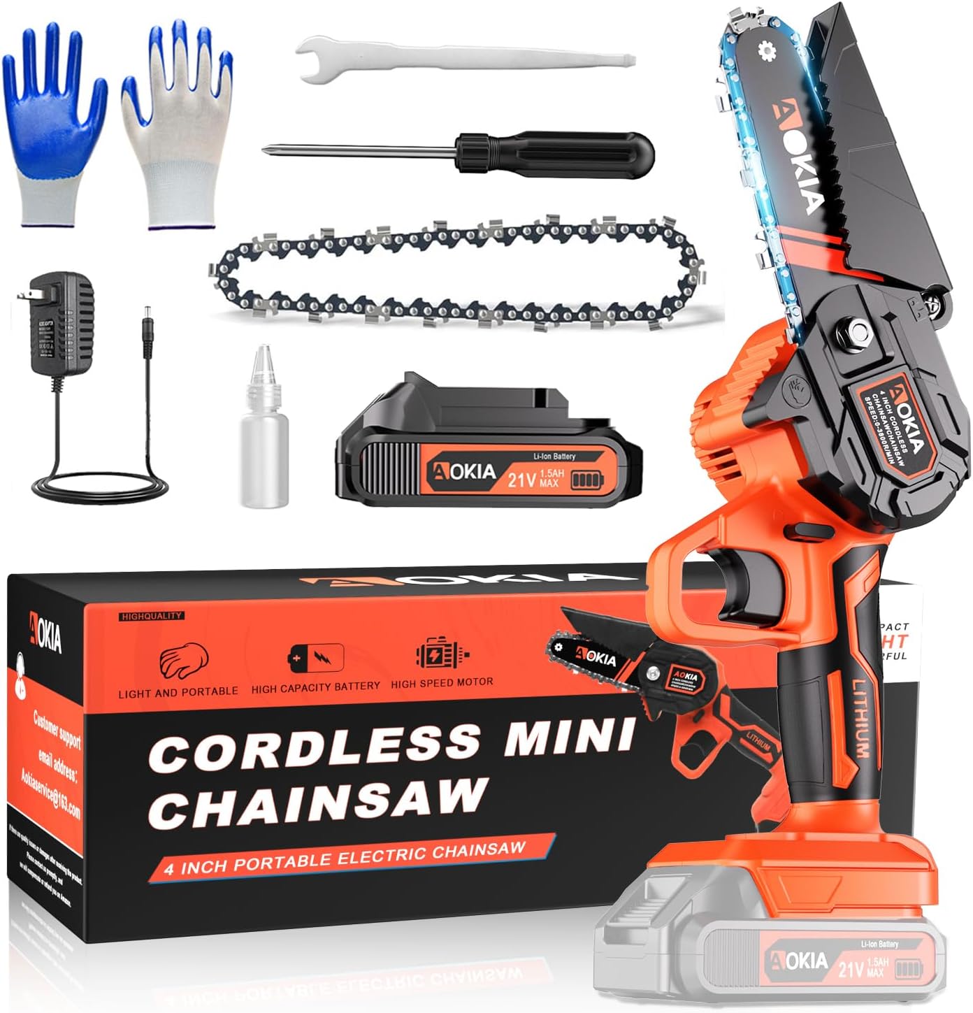 Aokia Mini Chainsaw Cordless Electric Chain Saw for Trimming