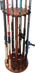 Fishing Rod Holders for Garage Wood Pole Rack - Holds up to 15 Rods