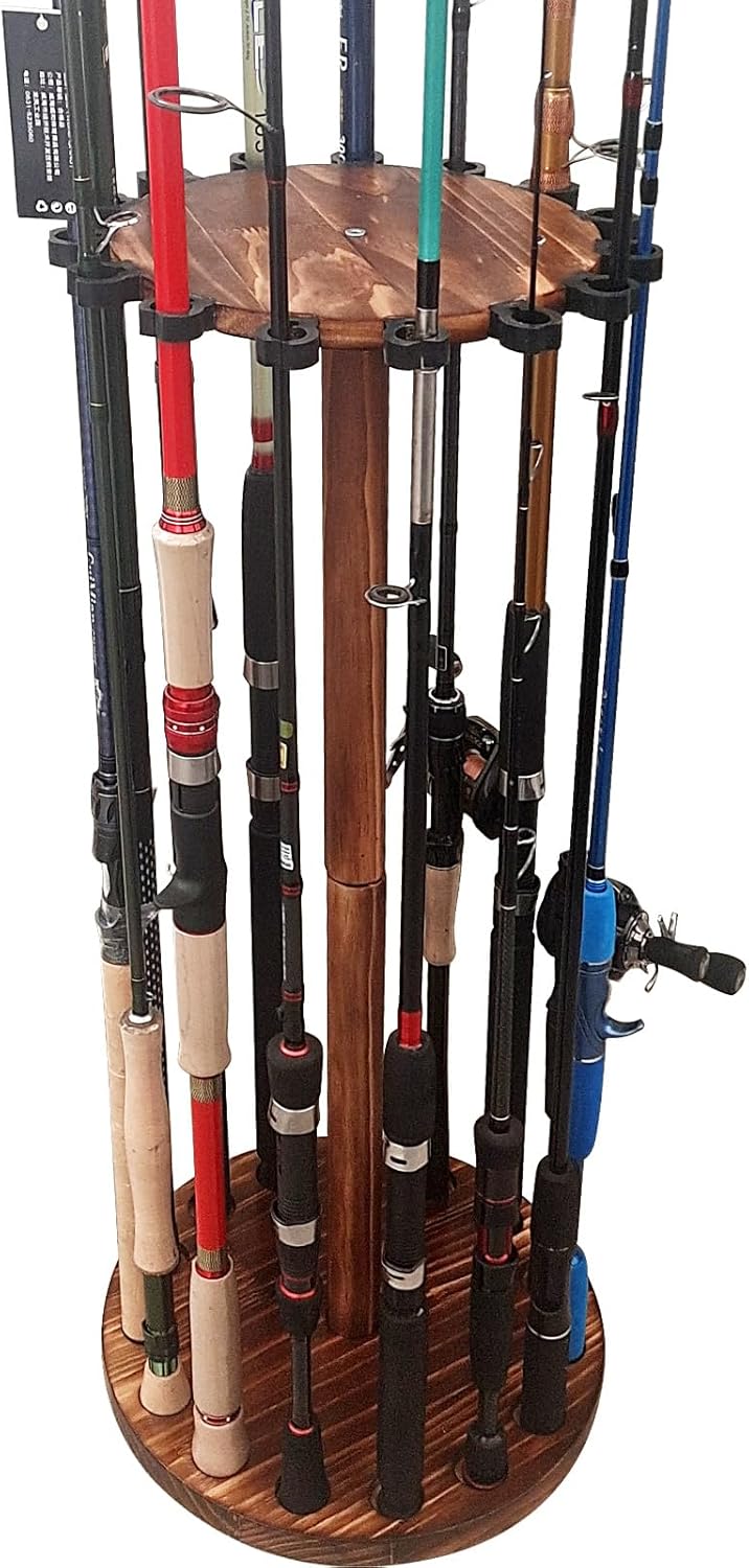 Wood Fishing Rod Rack - Holds 15 Rods!