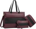 Laptop Tote for Women 3pcs Set 16in PU Leather Work Briefcase
