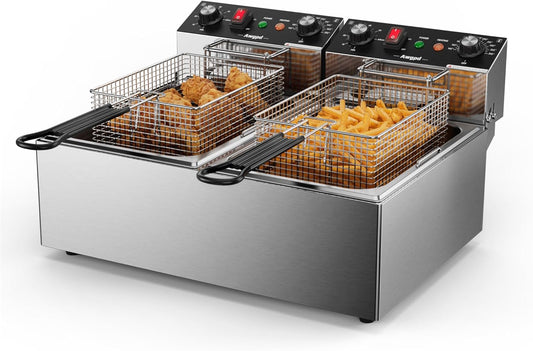 20L Dual Tank Commercial Deep Fryer - Efficient & Spacious