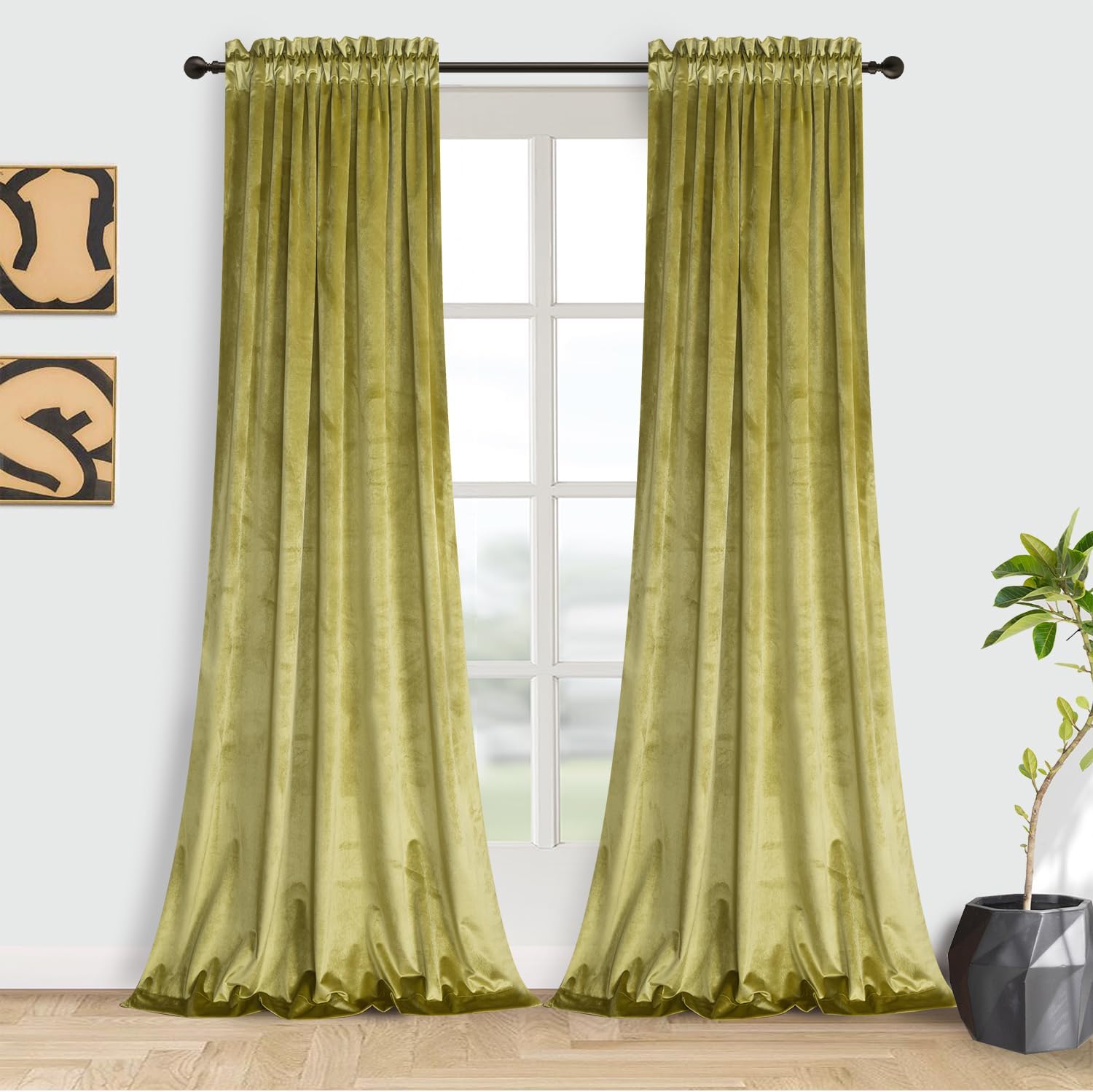 Roslynwood Velvet Curtain Panels for Room Darkening Luxury