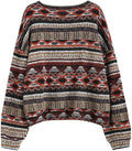 Tribal Ethnic Graphic Cropped Knitwear for Boho Style Lovers