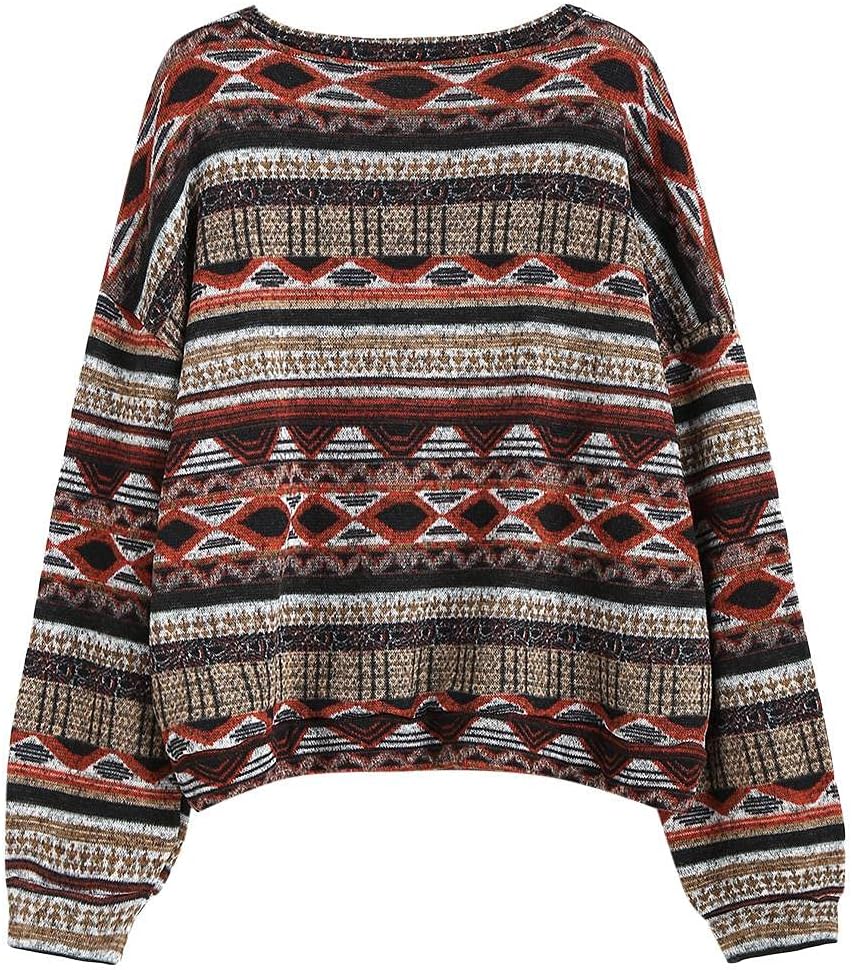 Tribal Ethnic Graphic Cropped Knitwear for Boho Style Lovers