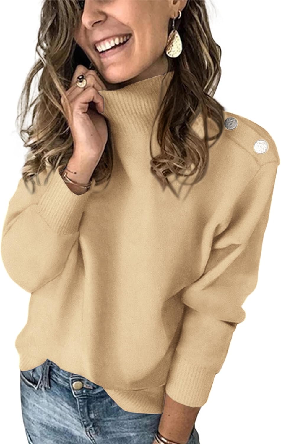 KIRUNDO Fall Sweaters for Women: Trendy Striped Turtleneck Knit