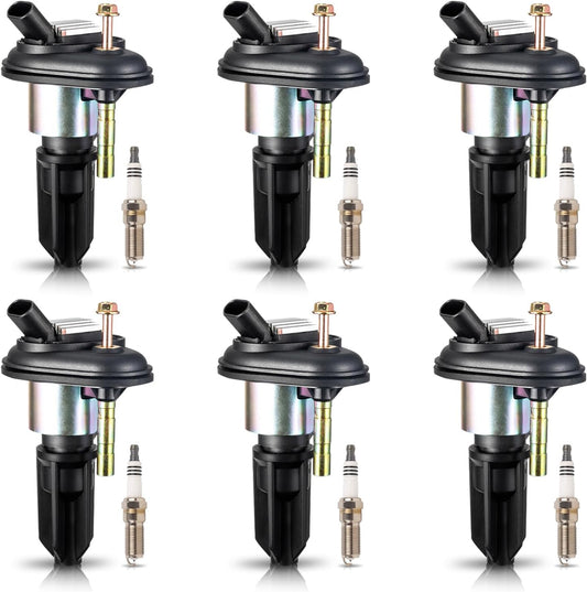 Set of 6 Ignition Coil Pack and Spark Plugs for Chevy Trailblazer