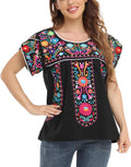 Mexican Shirts for Women Embroidered Tops - Flowy Cotton Tunic