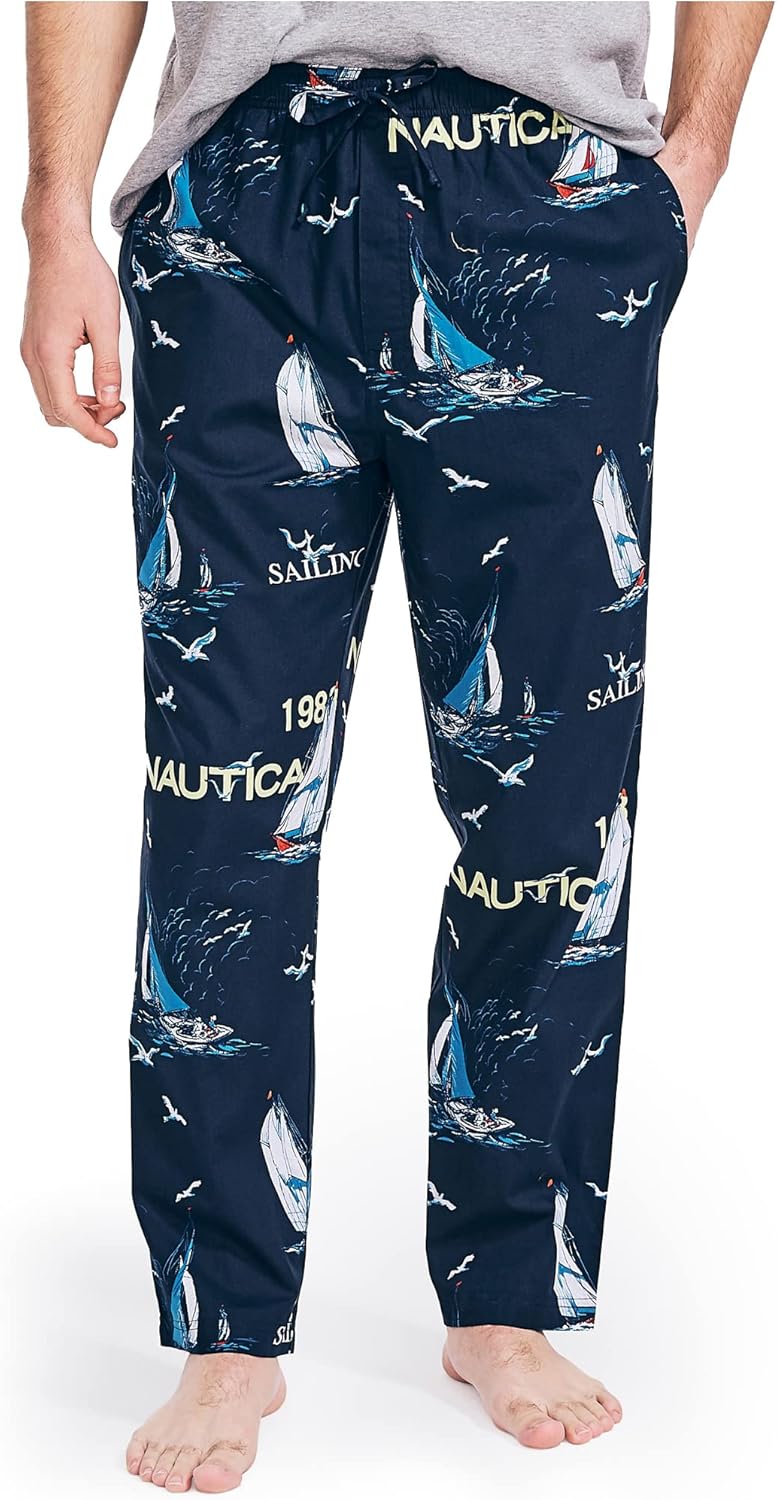 Nautica Cotton Elastic Waistband Pajama Pants for Comfort
