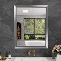 28x36 in Bathroom Mirror Silver Framed - Brushed Nickel Appeal