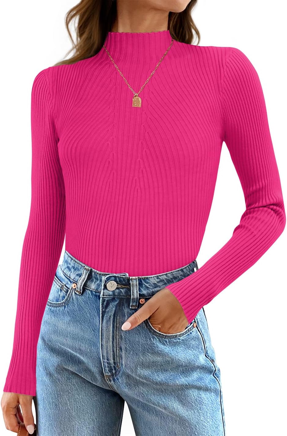 ZESICA Women's Long Sleeve Turtleneck Sweater for Fall Style