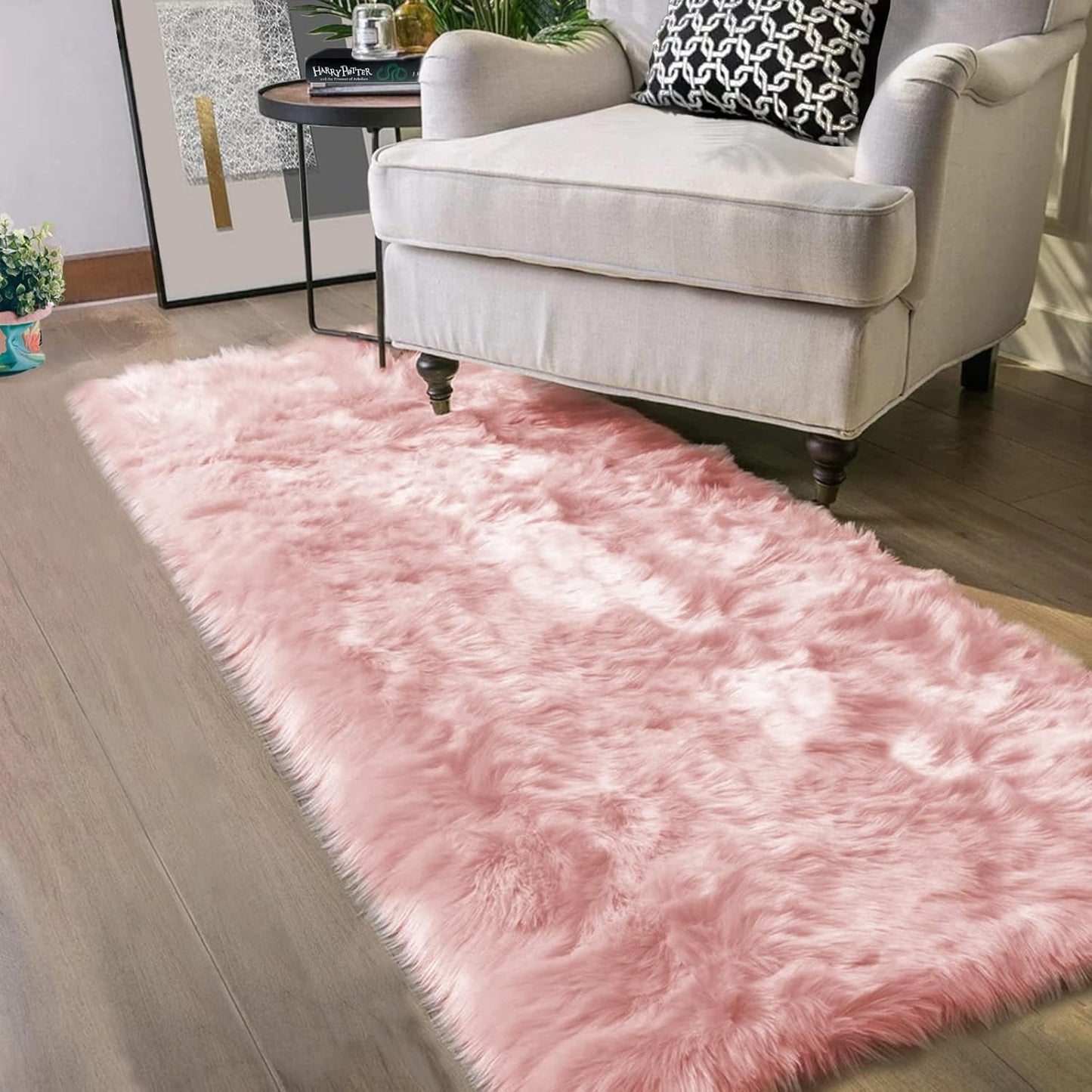 Latepis Pink Rugs for Bedroom Girls - Soft Fluffy Runner 2x6