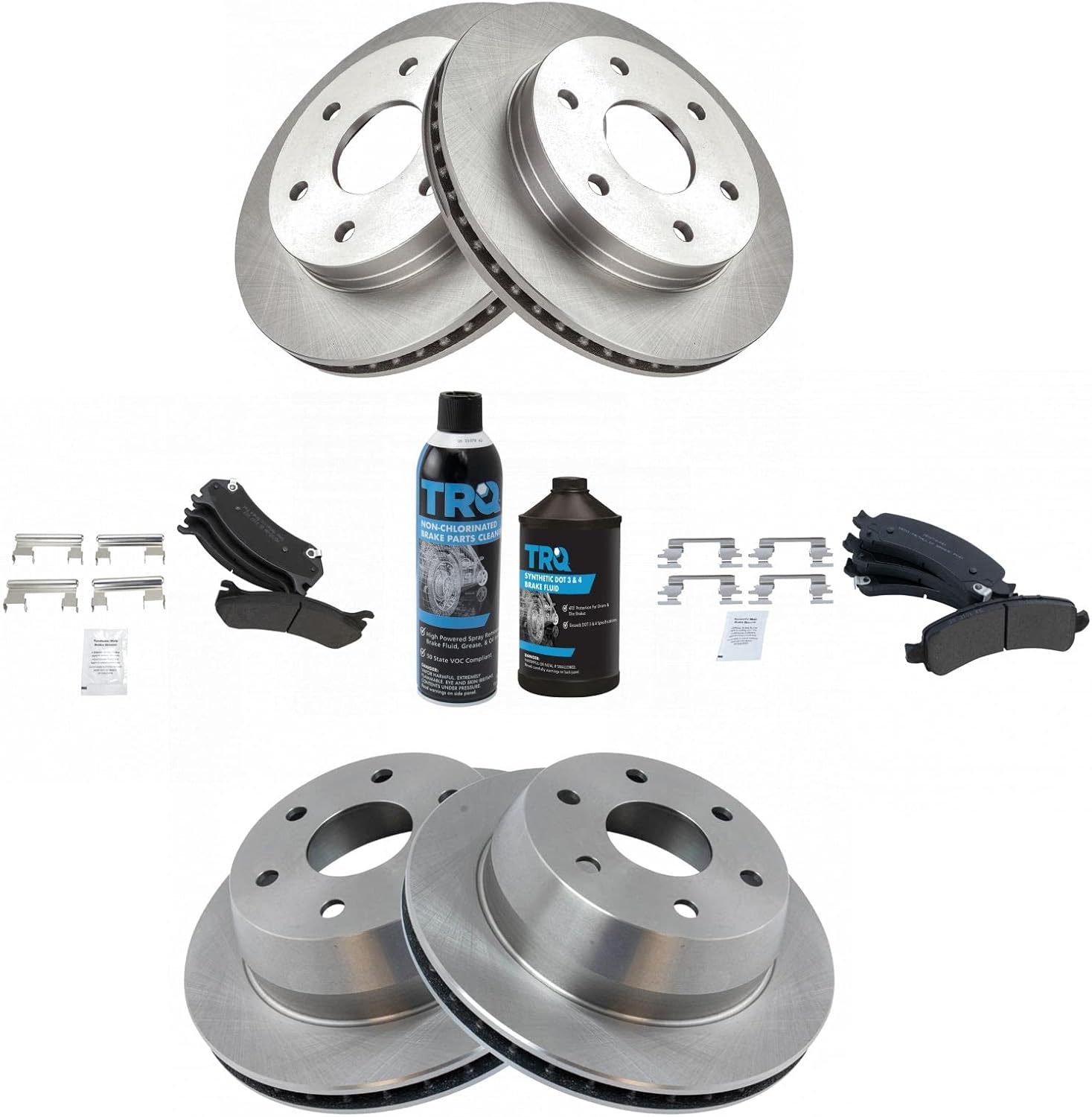 TRQ Brake Pad & Rotor Kit for Cadillac Escalade & More