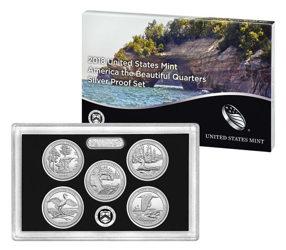 2018 S America the Beautiful Silver Quarters Proof Set Review