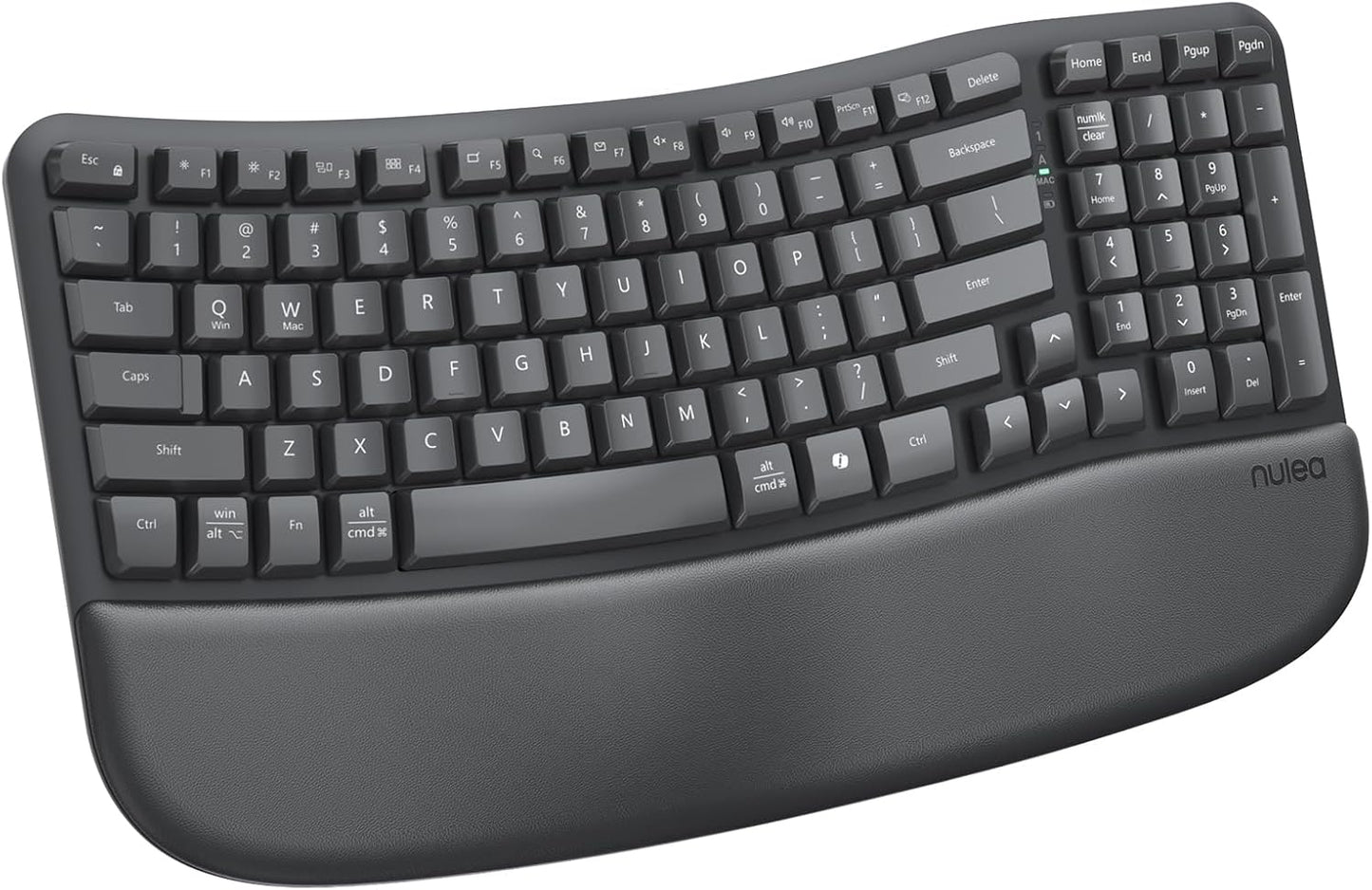 Nulea Ergo Keyboard: Cushioned Palm Rest, Cordless Comfort