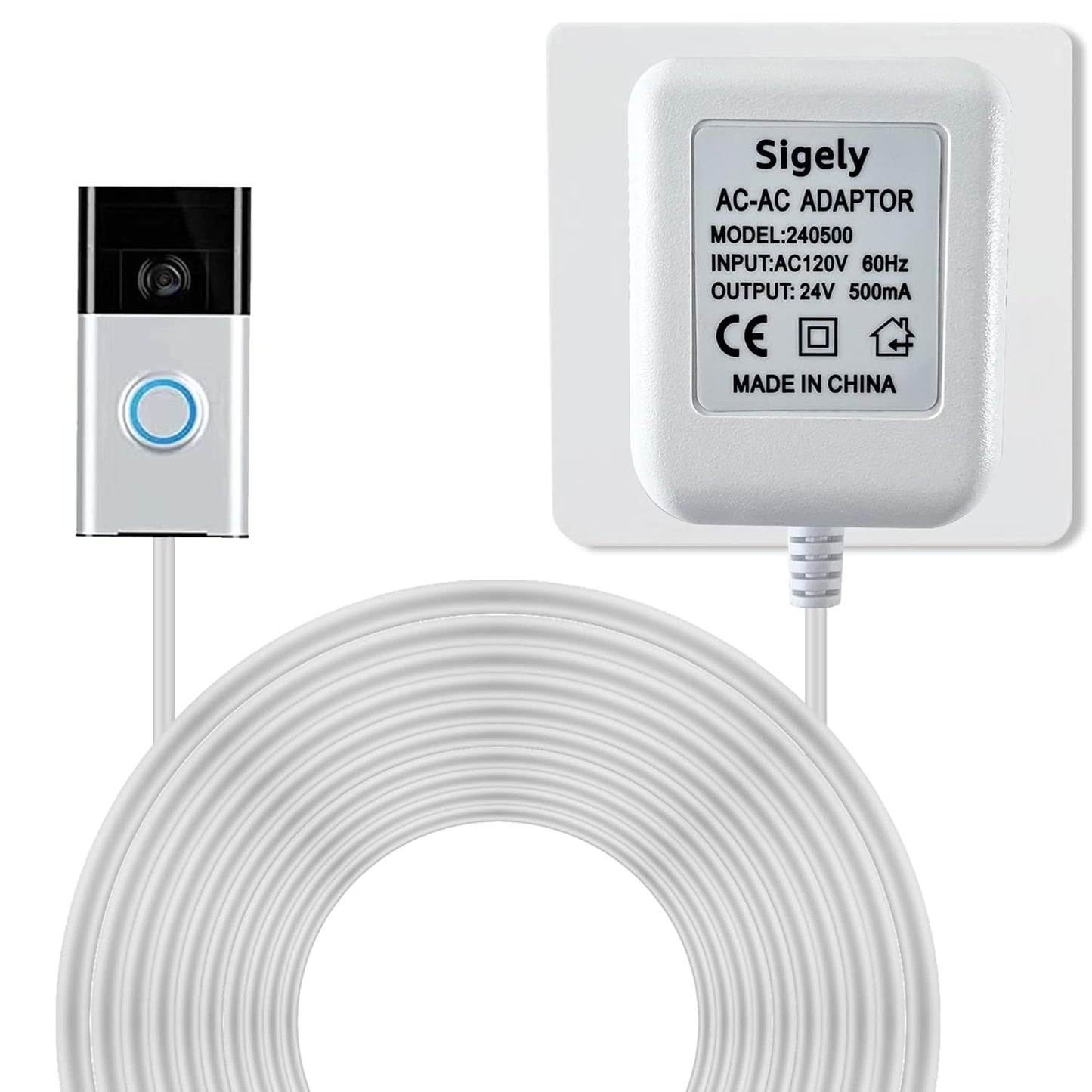 SigeIy Doorbell Power Adapter - Compatible with Multiple Brands, Strong and Reliable