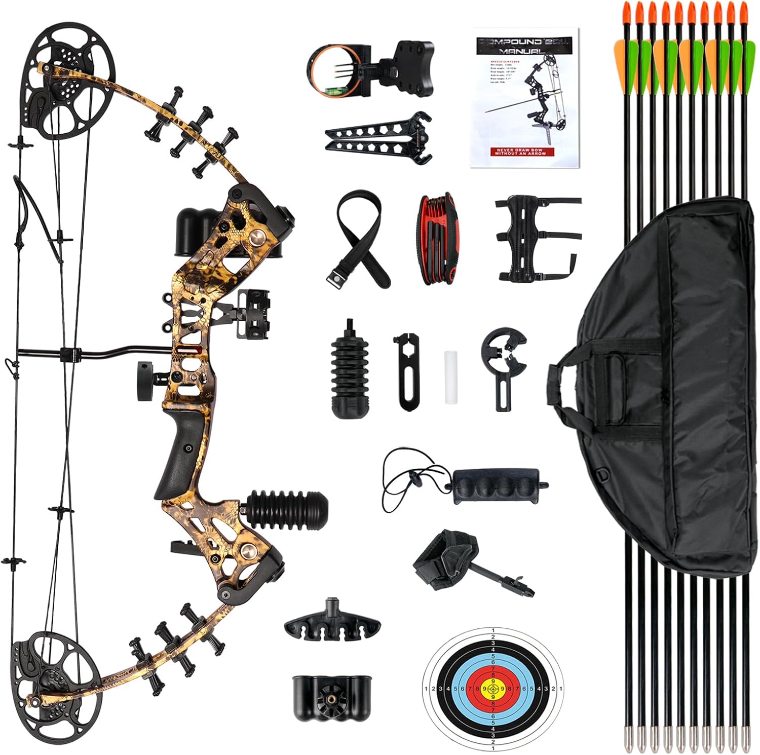 Youth Compound Bow Set for Teens and Beginners, 15-45 Lbs
