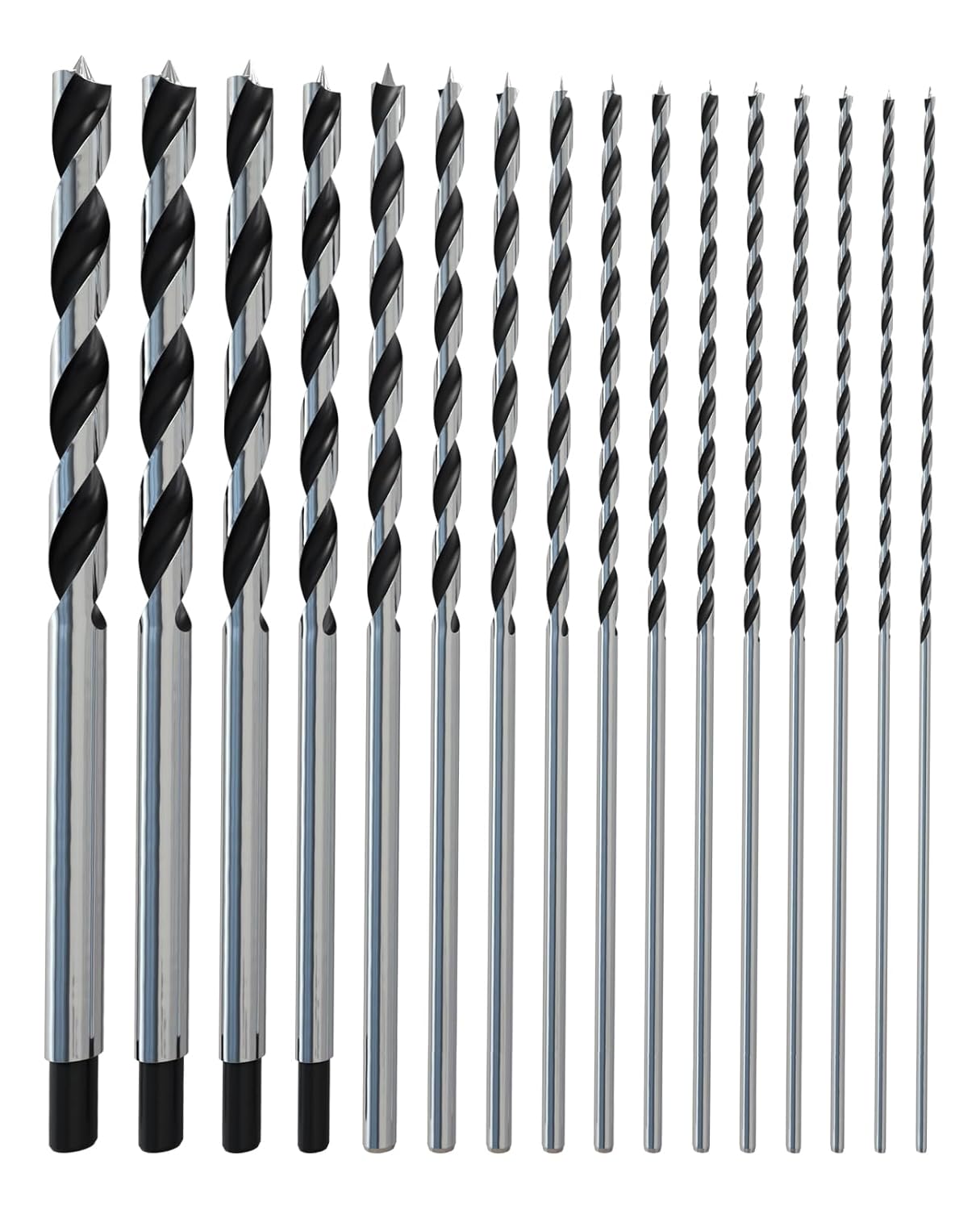 16Pcs Brad Point Wood Drill Bit Set for Precision Woodworking