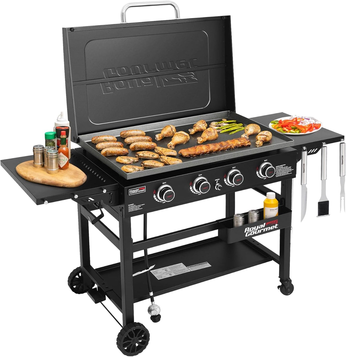 Royal Gourmet GB4000P 4 Burner Propane Gas Griddle for Tailgating