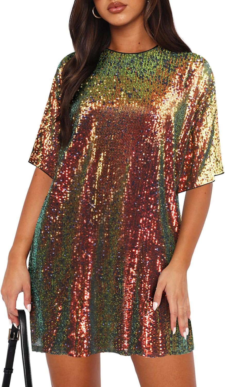 Women's Crew Neck Sequin Dress for All Occasions and Styles